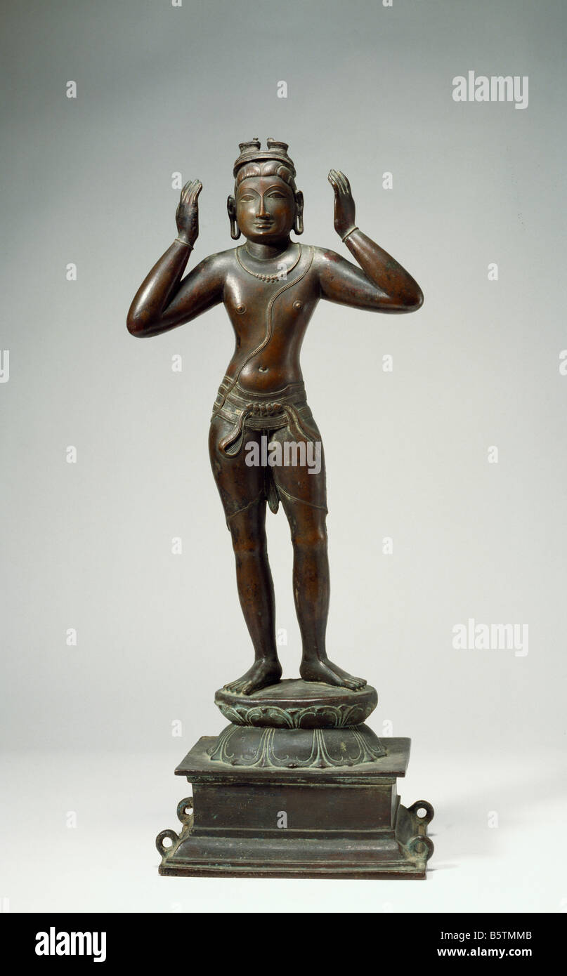 Bharat portando rama sandali di Vijayanagara bronzo c. Il XIV secolo. India del sud. Museo Nazionale di Nuova Delhi India 69.49 75.5 Foto Stock