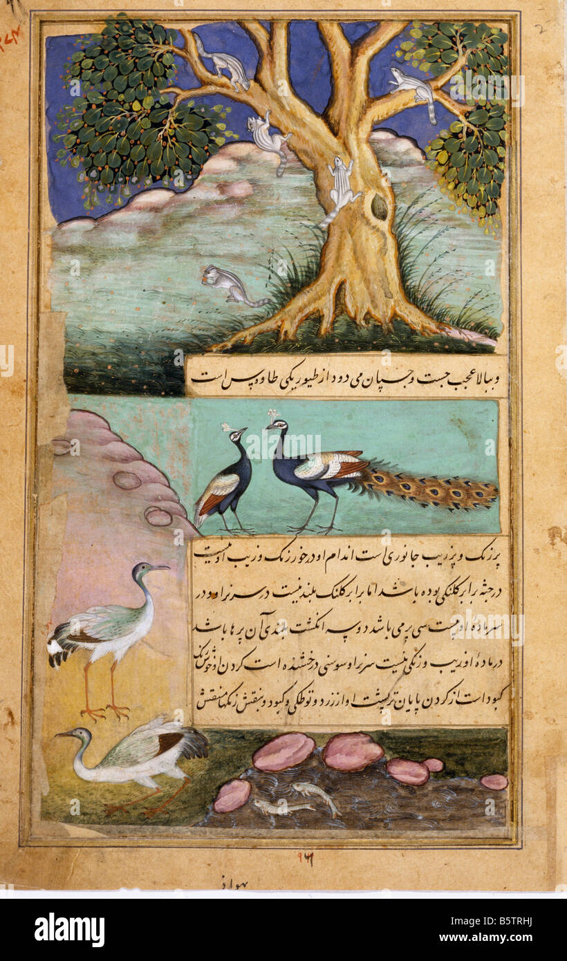 Babur a molla dei sili Khanja Yaram Kabul. Da Babur Nama fol. 126 inscritto con il nome dell'artista. Il museo nazionale della nuova serie D Foto Stock