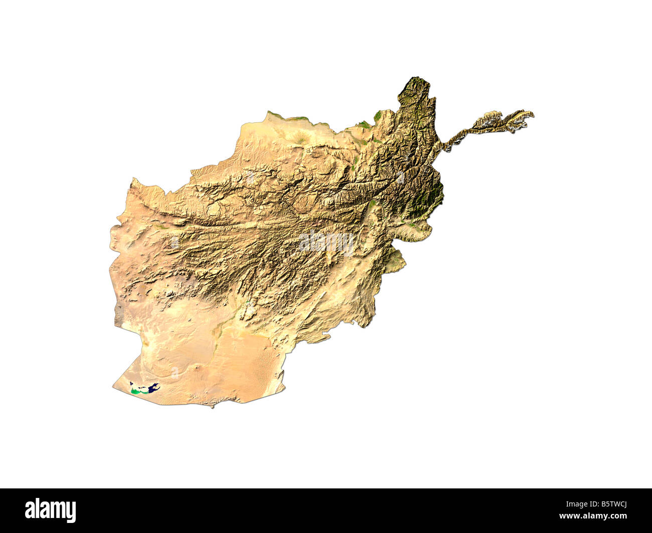 Immagine satellitare della Afghanistan isolati su sfondo bianco Foto Stock