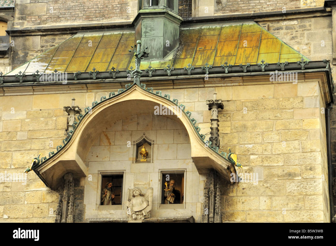 Apostoli del Prague Old Town Hall orologio astronomico Repubblica Ceca Foto Stock