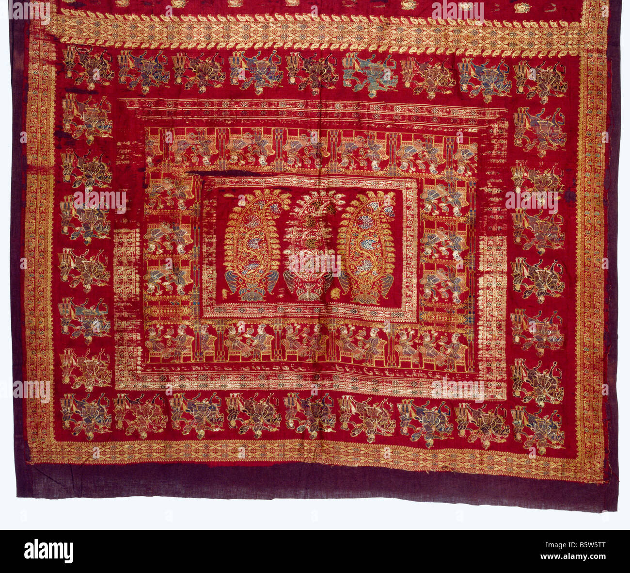 Kantha cotone cucito e ricamato. Il Bengala. Xix secolo. Museo Nazionale di Nuova Delhi India61.388. 181 x 125 cm Foto Stock