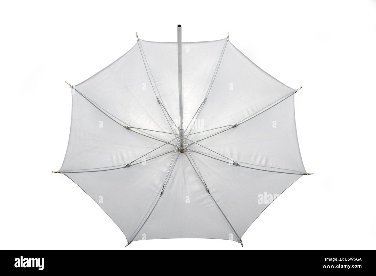 Bianco riflettente ombrello fotografico Foto Stock