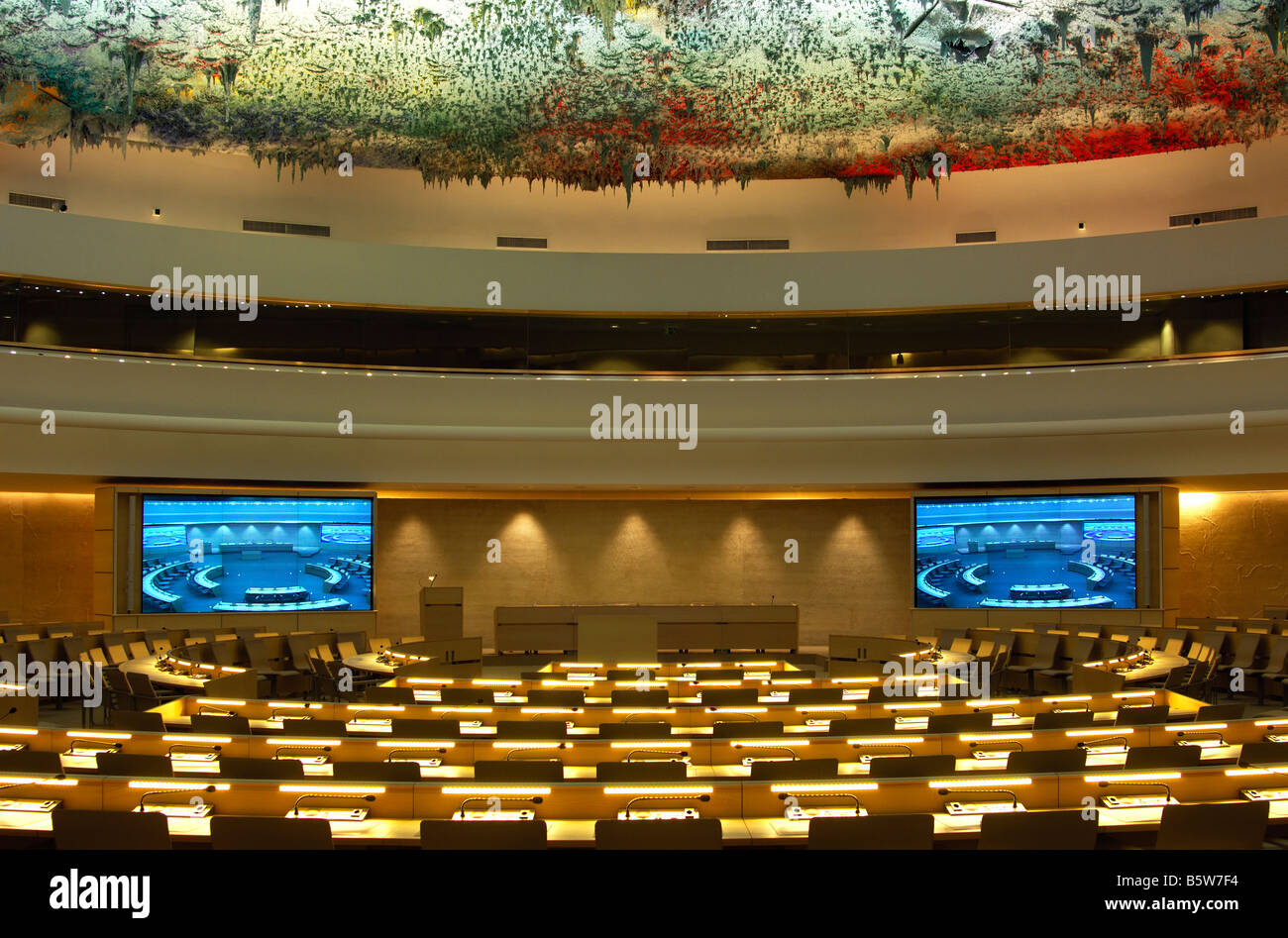 I diritti umani e l'Alleanza delle Civilizzazioni Camera, Palais des Nations, Ginevra, Svizzera Foto Stock