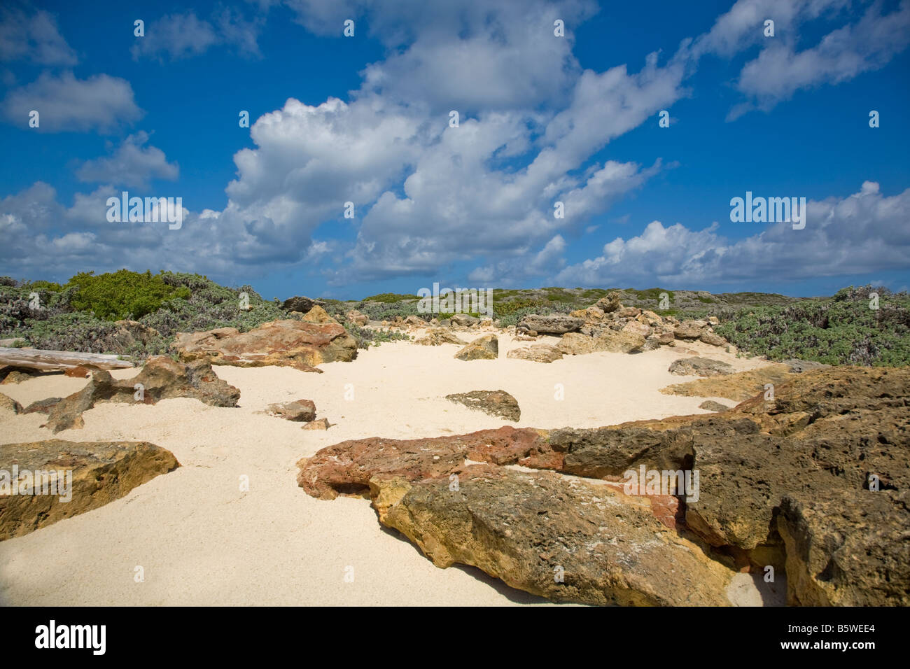 Estremità est dell'isola caraibica di Anguilla nel British West Indies Foto Stock