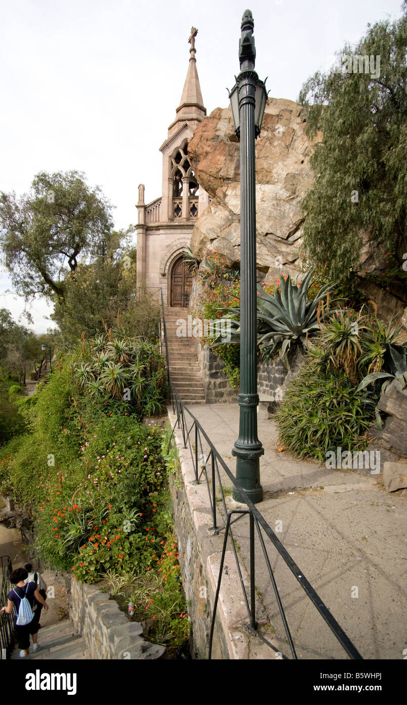 Cerro Santa Lucia, la collina di Santa Lucia a Santiago Foto Stock