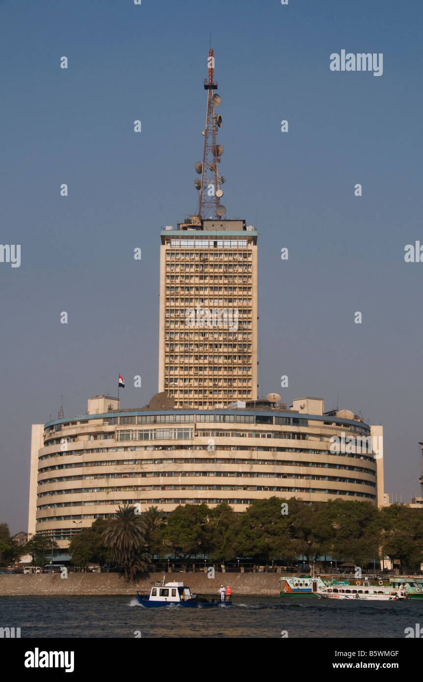 L'edificio di egiziana ERTU la Radio e la televisione europea in Il Cairo Egitto Foto Stock