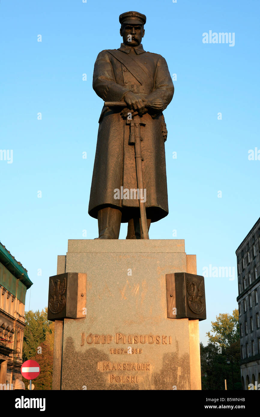 Statua di Marshall Jozef Pilsudski a Varsavia, Polonia Foto Stock