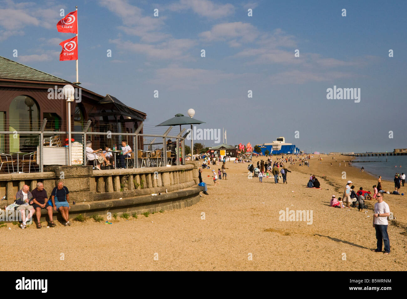 La spiaggia di sabbia a Southend on Sea Essex GB UK Foto Stock