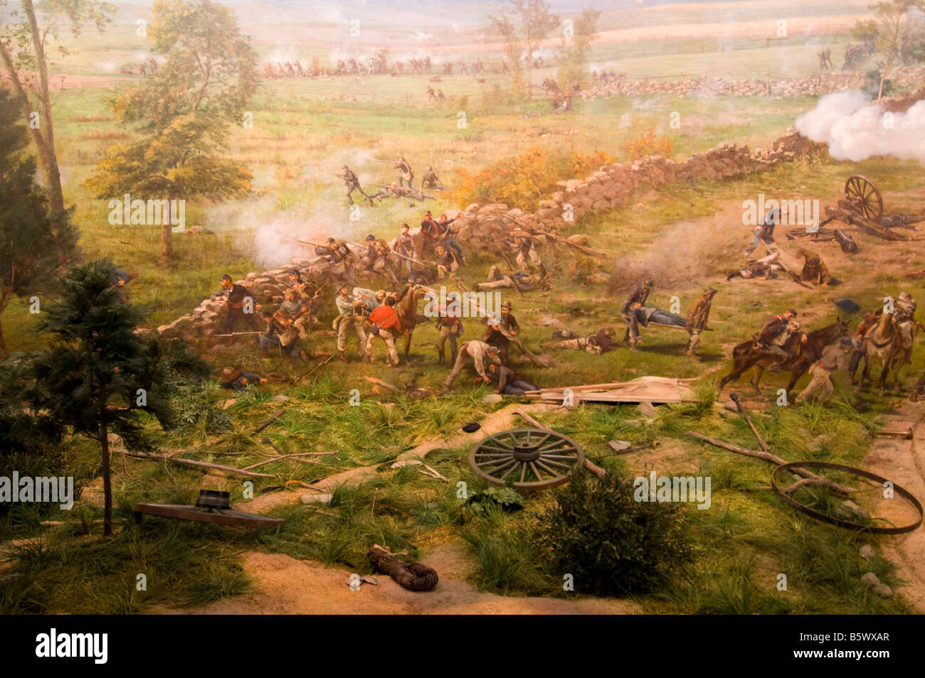 Una sezione del Cyclorama a Gettysburg National Military Park, Pennsylvania Foto Stock