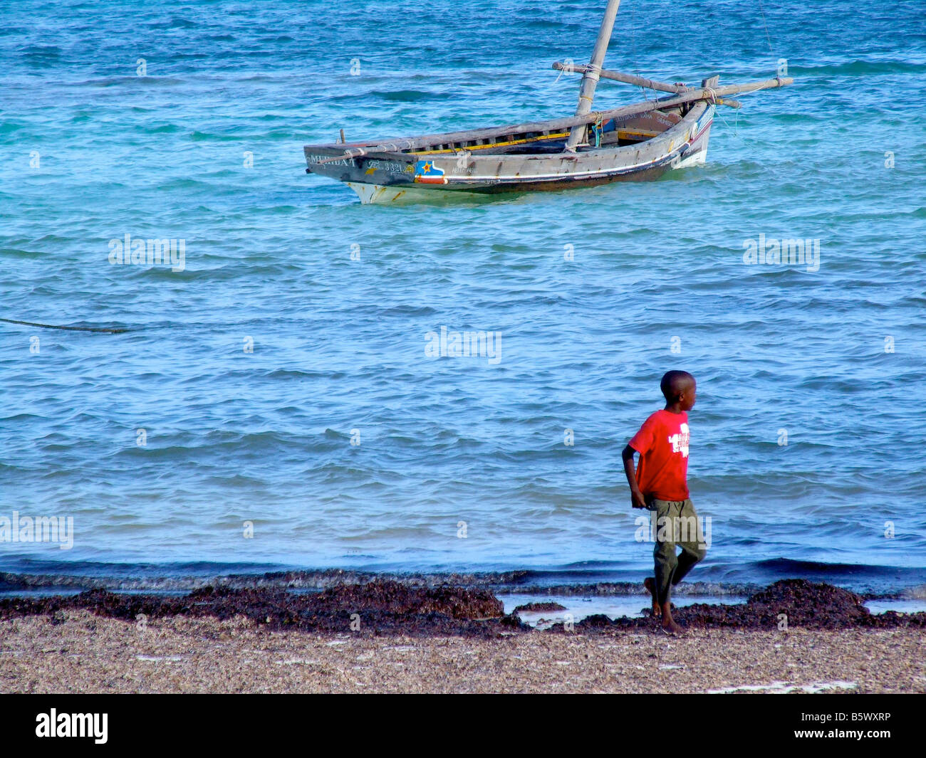 Barca da pesca Watamu Kenya Africa Foto Stock