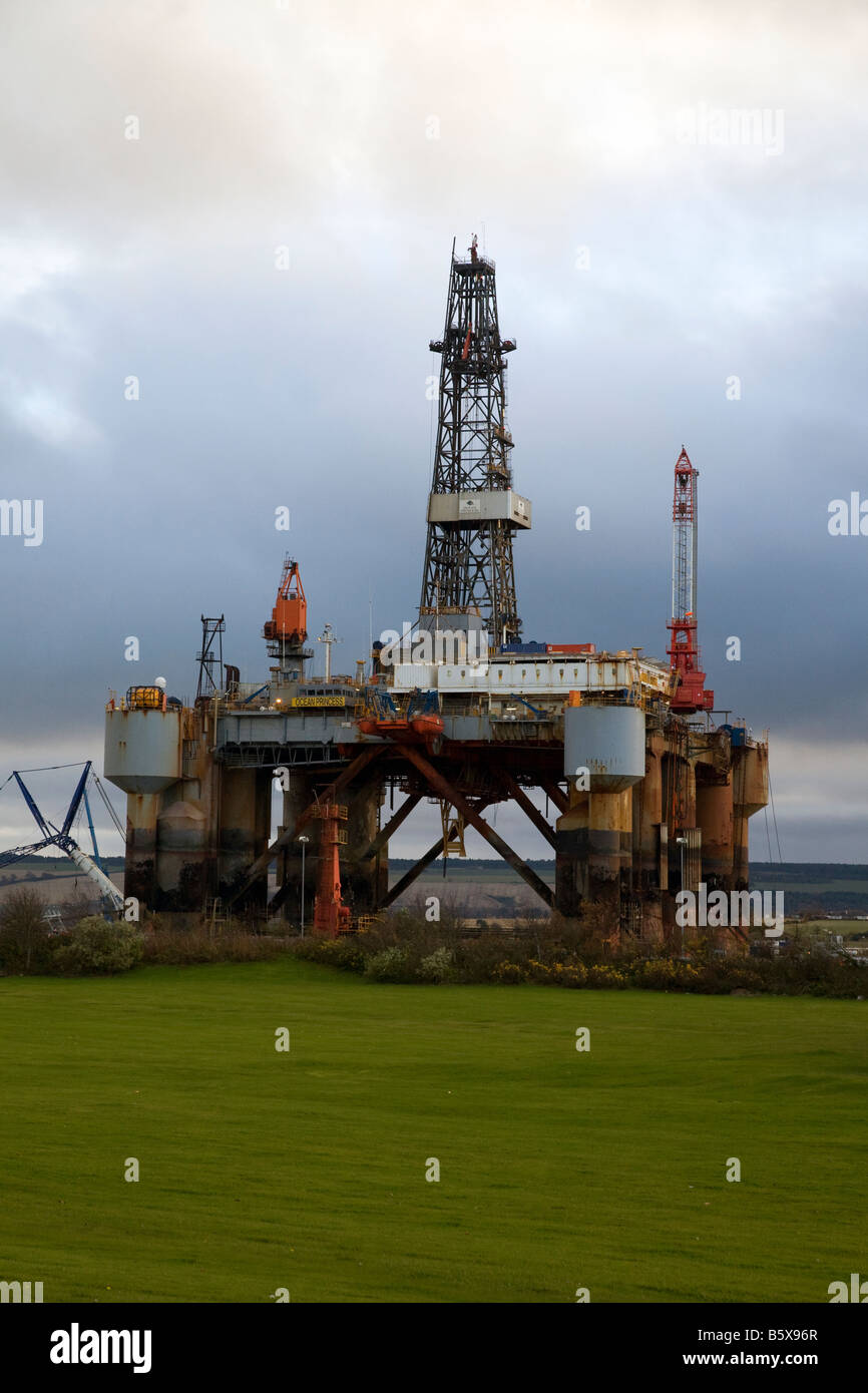 Ocean Princess olio piattaforma di esplorazione ed estrazione Rig, Cromarty Firth, Scotland, Regno Unito Foto Stock
