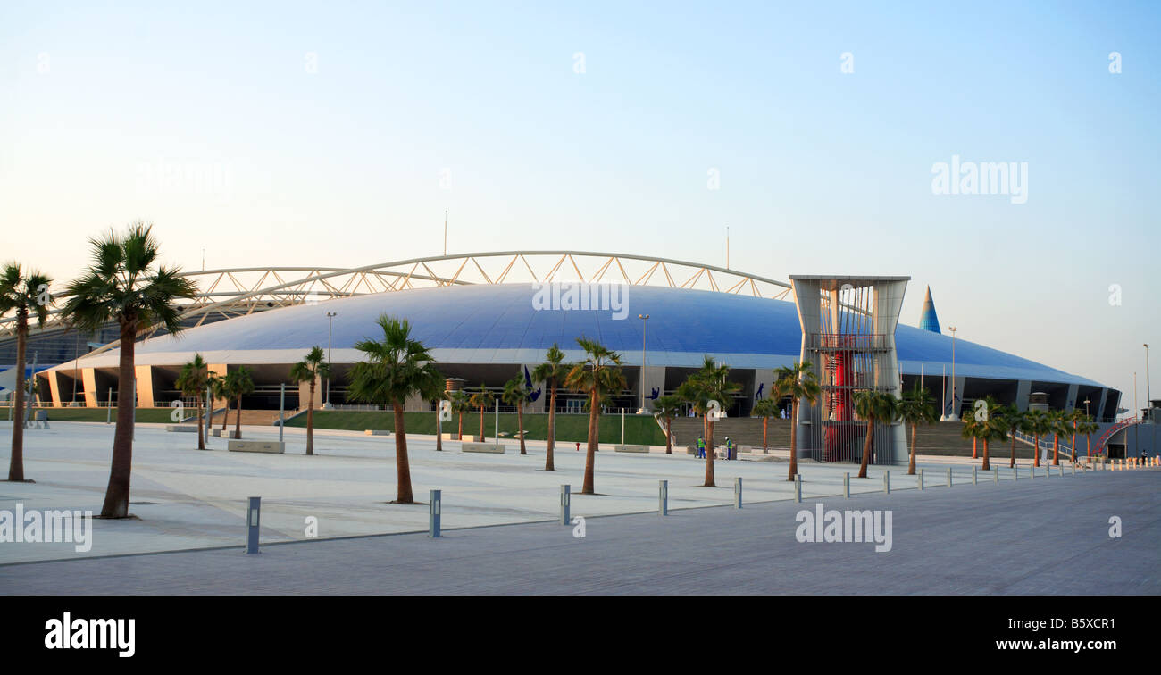 Una vista di Aspire Academy for Sports edificio principale sulla città dello sport campus a Doha in Qatar Foto Stock