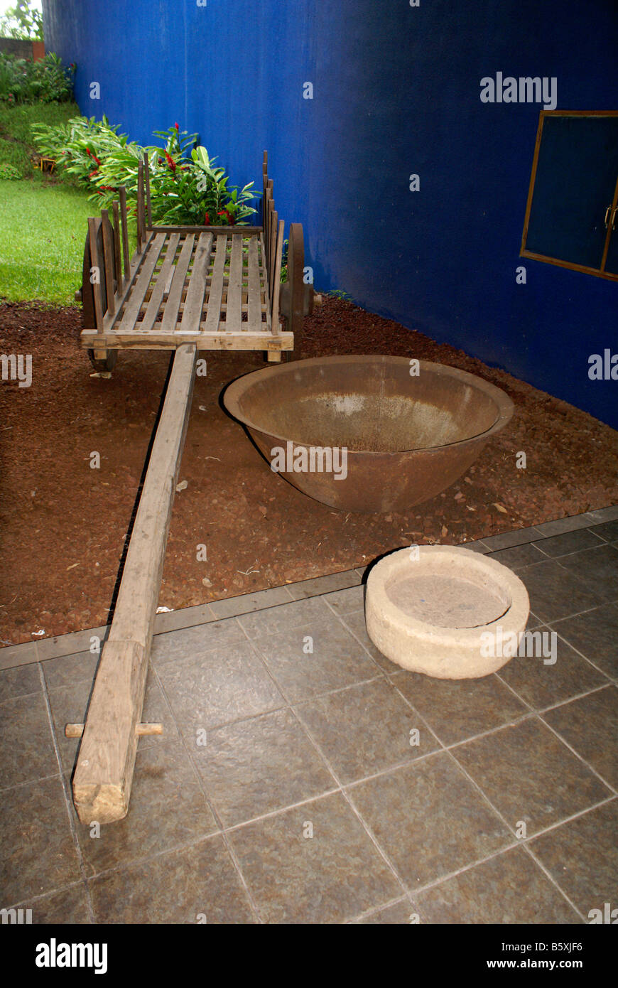Oxcart nel Museo Nacional de Antropologia David J Guzman museo nazionale di antropologia in San Salvador El Salvador Foto Stock