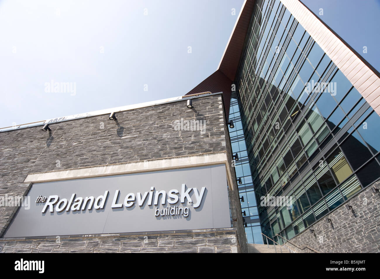 Roland Levinsky edificio segno Università di Plymouth campus, Devon, Inghilterra, Regno Unito Foto Stock