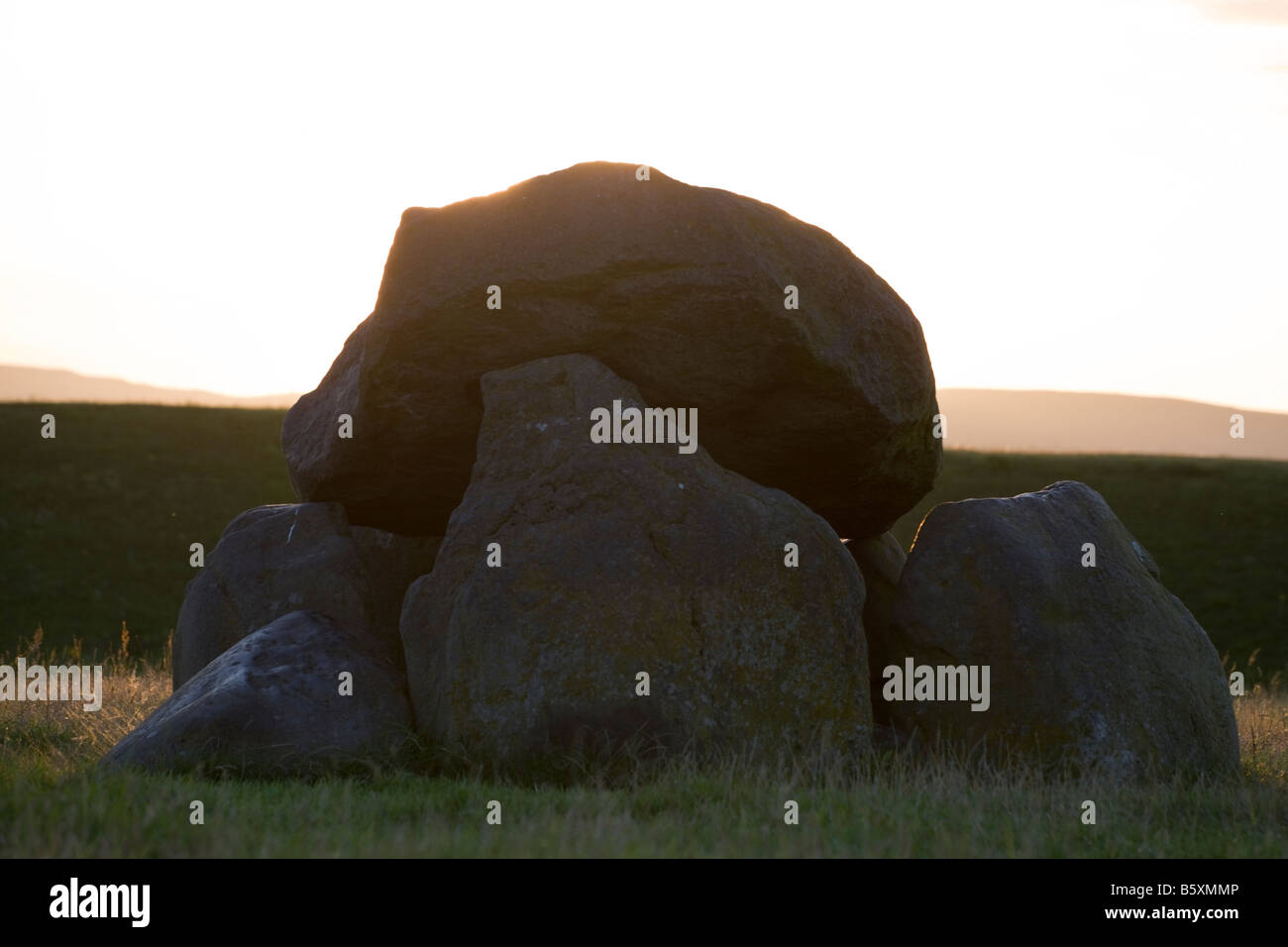 Dolmen tomba, Giant's Ring, Lagan Valley, Belfast, Irlanda del Nord Foto Stock