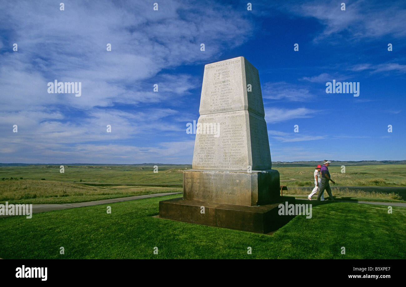 Le tombe del generale George Armstrong Custer Custer s Last Stand e i membri del settimo cavalleria, Montana orientale. Foto Stock