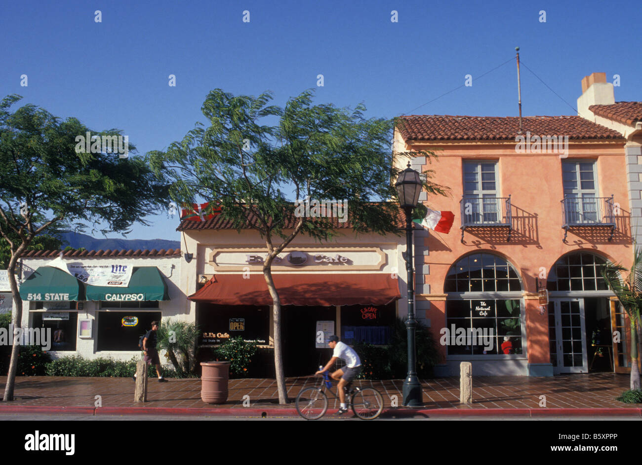 Negozi di State Street in Santa Barbara California USA Foto Stock