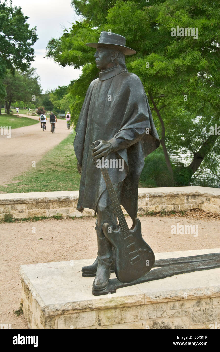 Texas Hill Country Austin Zilker park Stevie Ray Vaughan statua Foto Stock