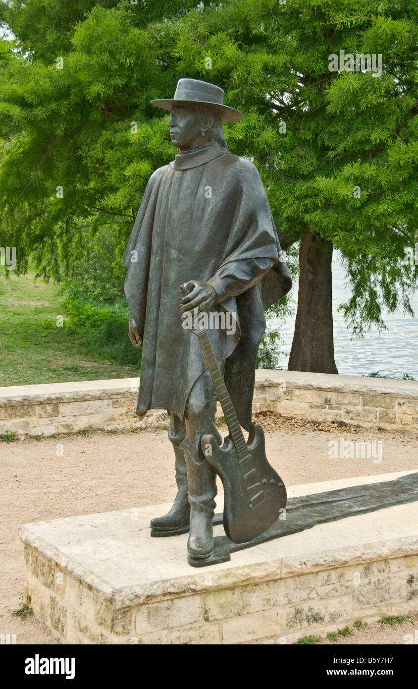 Texas Hill Country Austin Zilker park Stevie Ray Vaughan statua Foto Stock