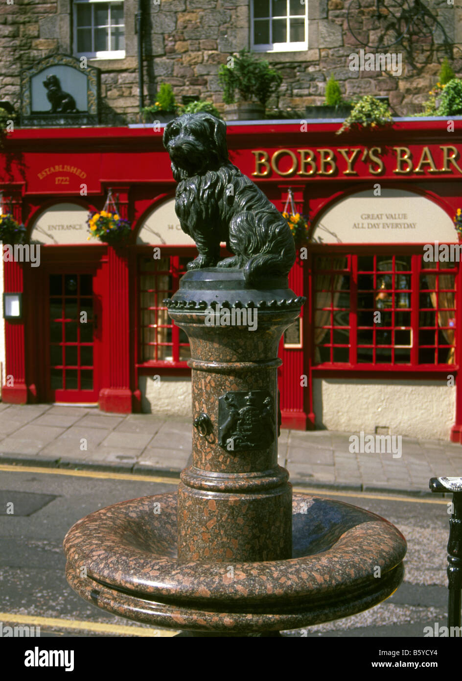 Greyfriars Bobby statua, Edimburgo, Scozia. Foto Stock