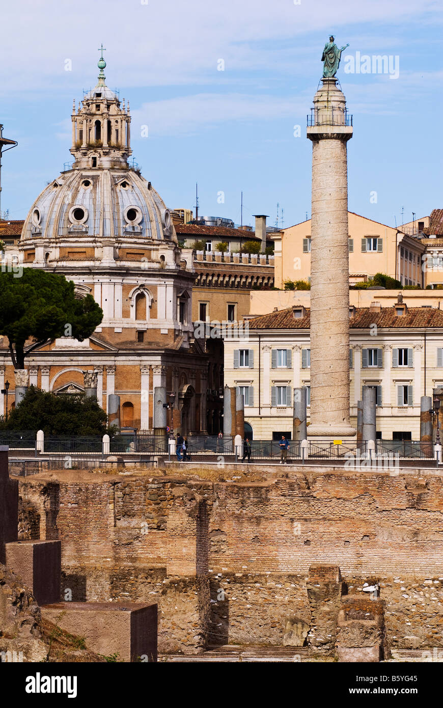 Colonna di Traiano a Roma Foto Stock