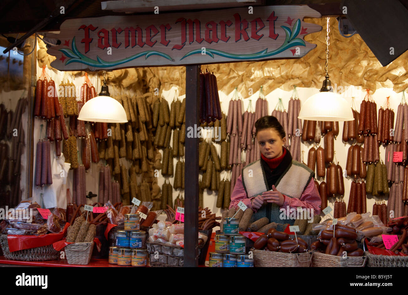 Il tedesco Mercatino di Natale a Winter Wonderland di Hyde Park, Londra Foto Stock