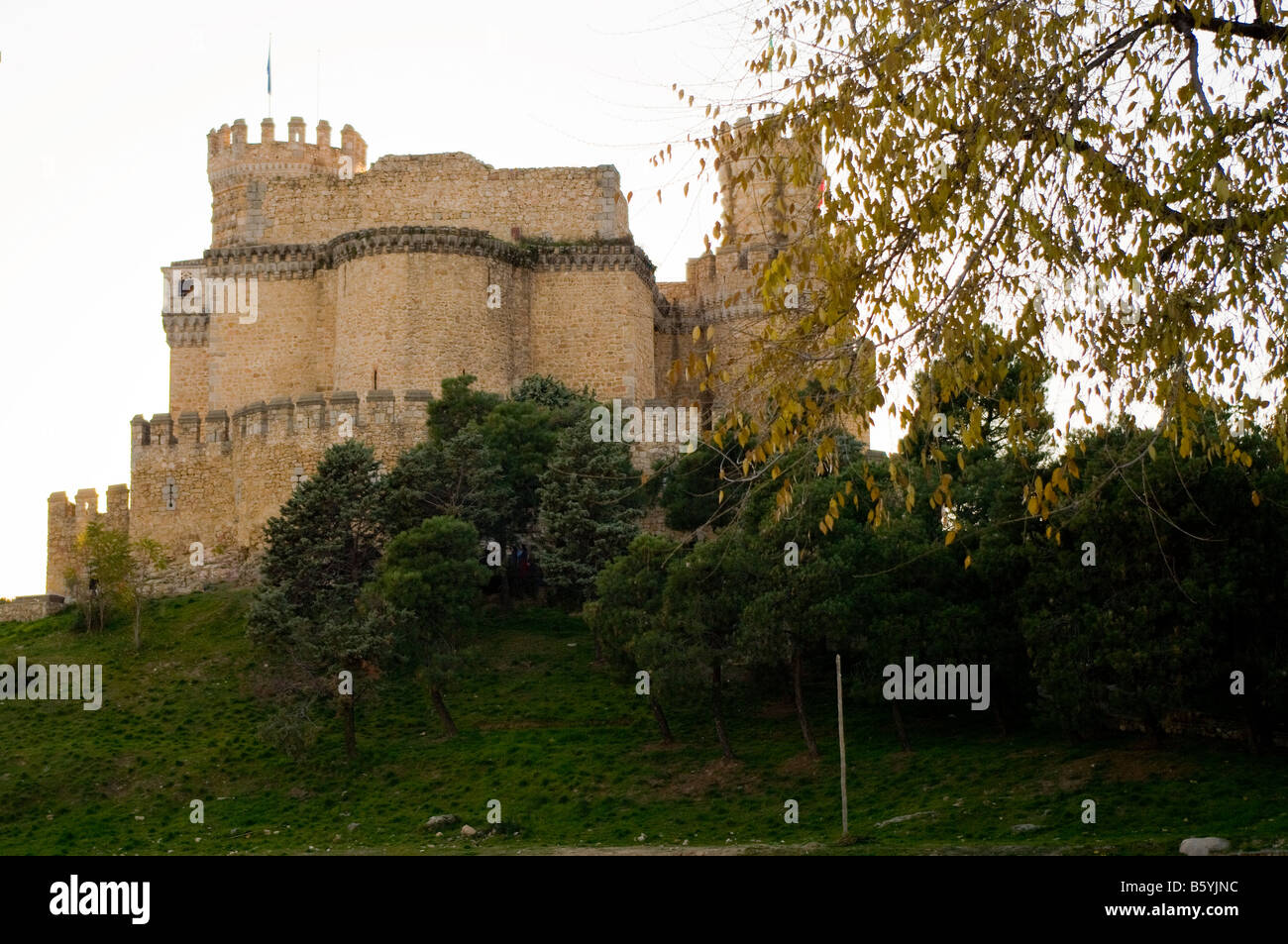 Manzanares el Real Castello Castillo de Manzanares el Real restaurato xv secolo castello Madrid Spagna España UE Foto Stock