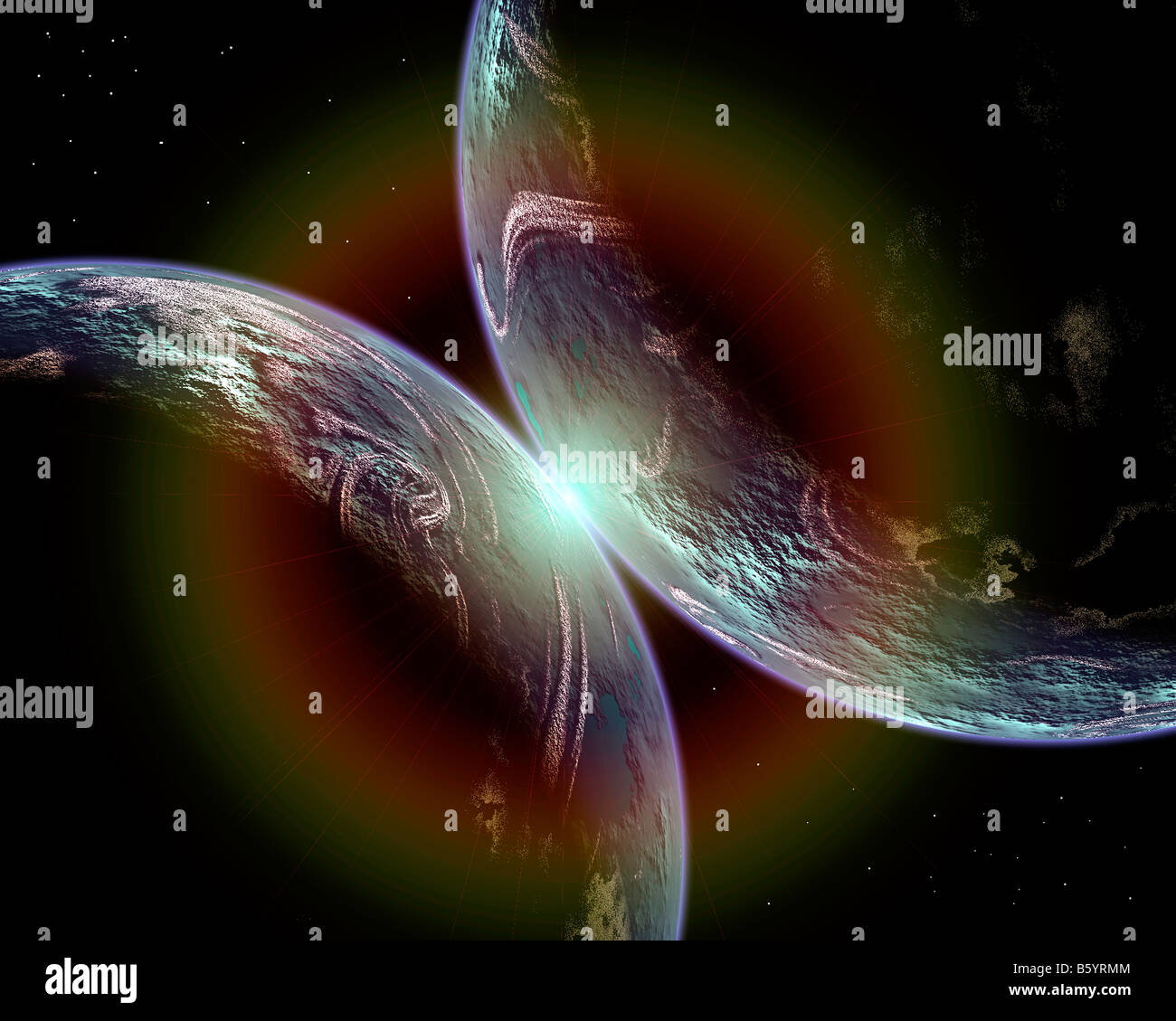 Alien Twin mondi Foto Stock