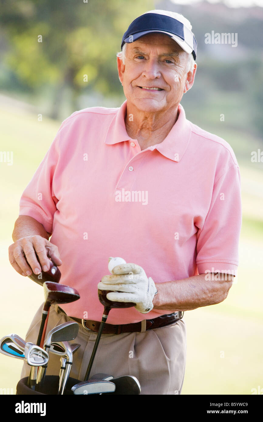 Ritratto di un golfista maschio Foto Stock