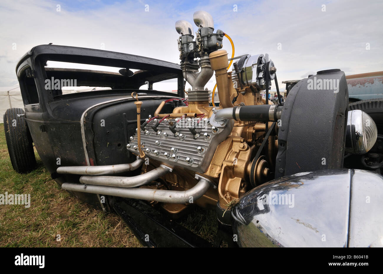 Lincoln Flathead V8 in Ford modello A 1950 Hotrod Americano auto Foto Stock