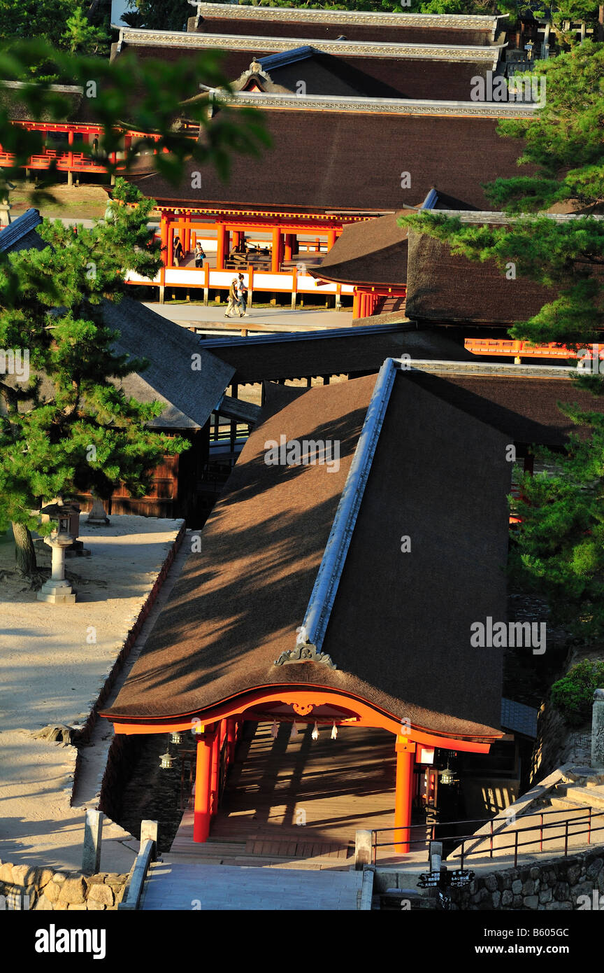 Itsukushima Jinja, Miyajima cho, Hatsukaichi, Prefettura di Hiroshima, Giappone Foto Stock