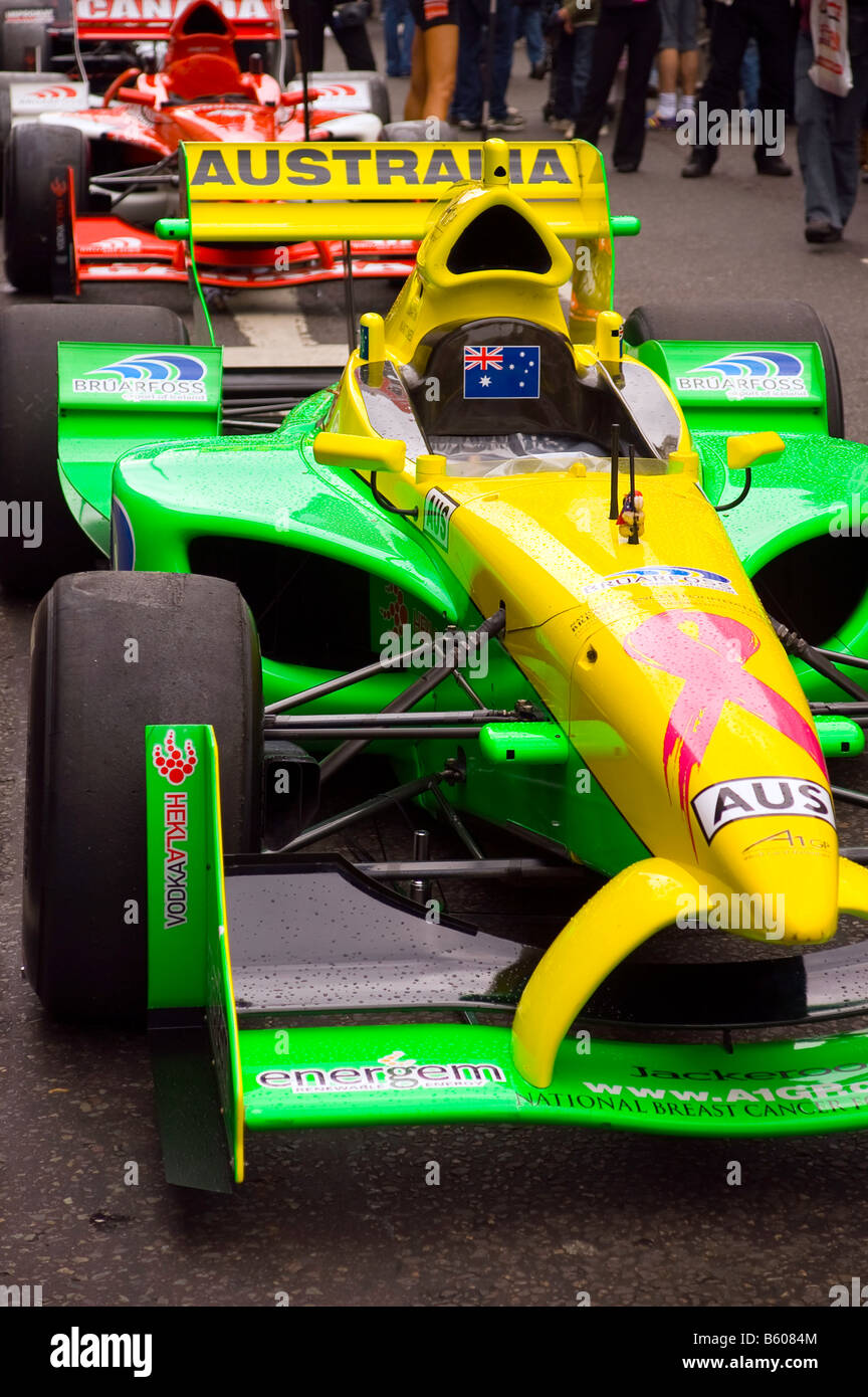 Australian A1GP motor car su Regent Street, Londra Foto Stock