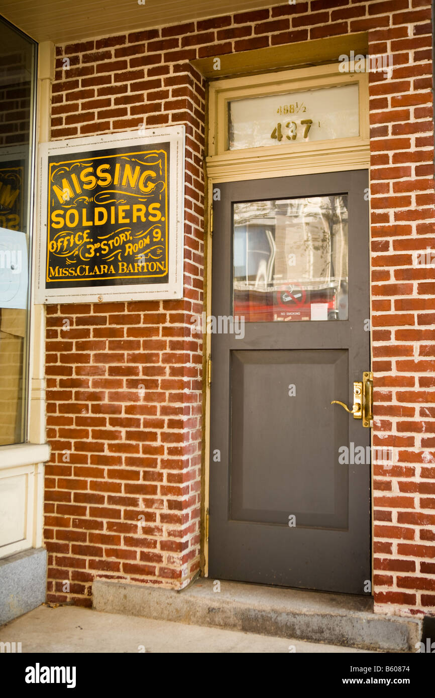 Clara Barton ha eseguito i soldati mancanti ufficio qui dopo la Guerra Civile Americana, Washington D.C. Foto Stock
