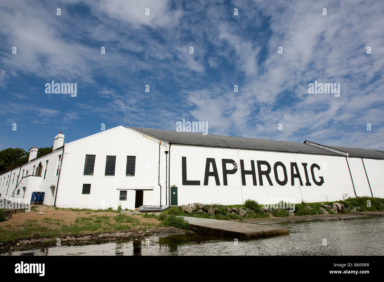 Laphroaig Malt Whisky Distillery, Islay, Ebridi Interne, Scozia Foto Stock