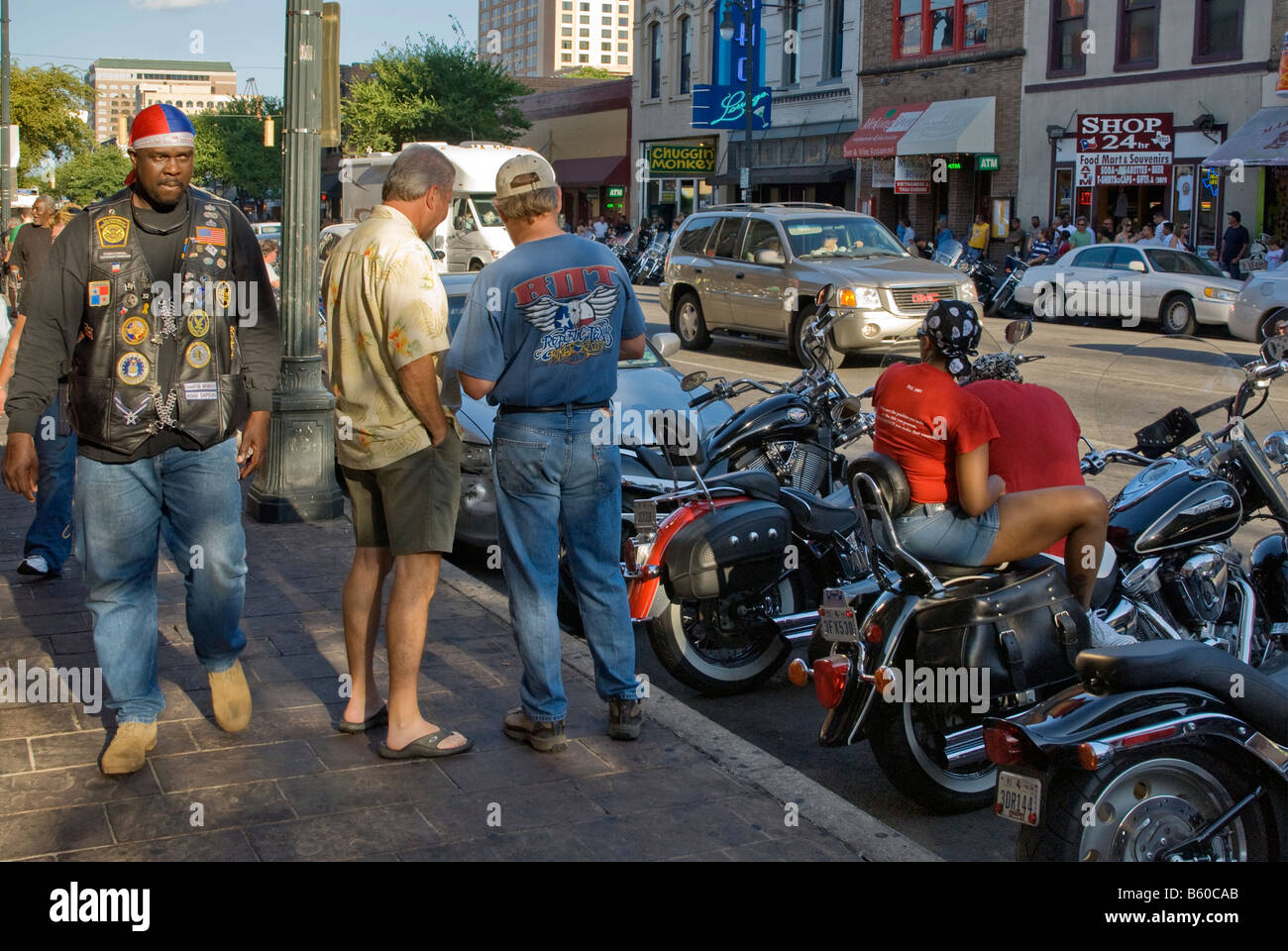 Repubblica del Texas Biker Rally a W 6th Street in Austin Texas USA Foto Stock