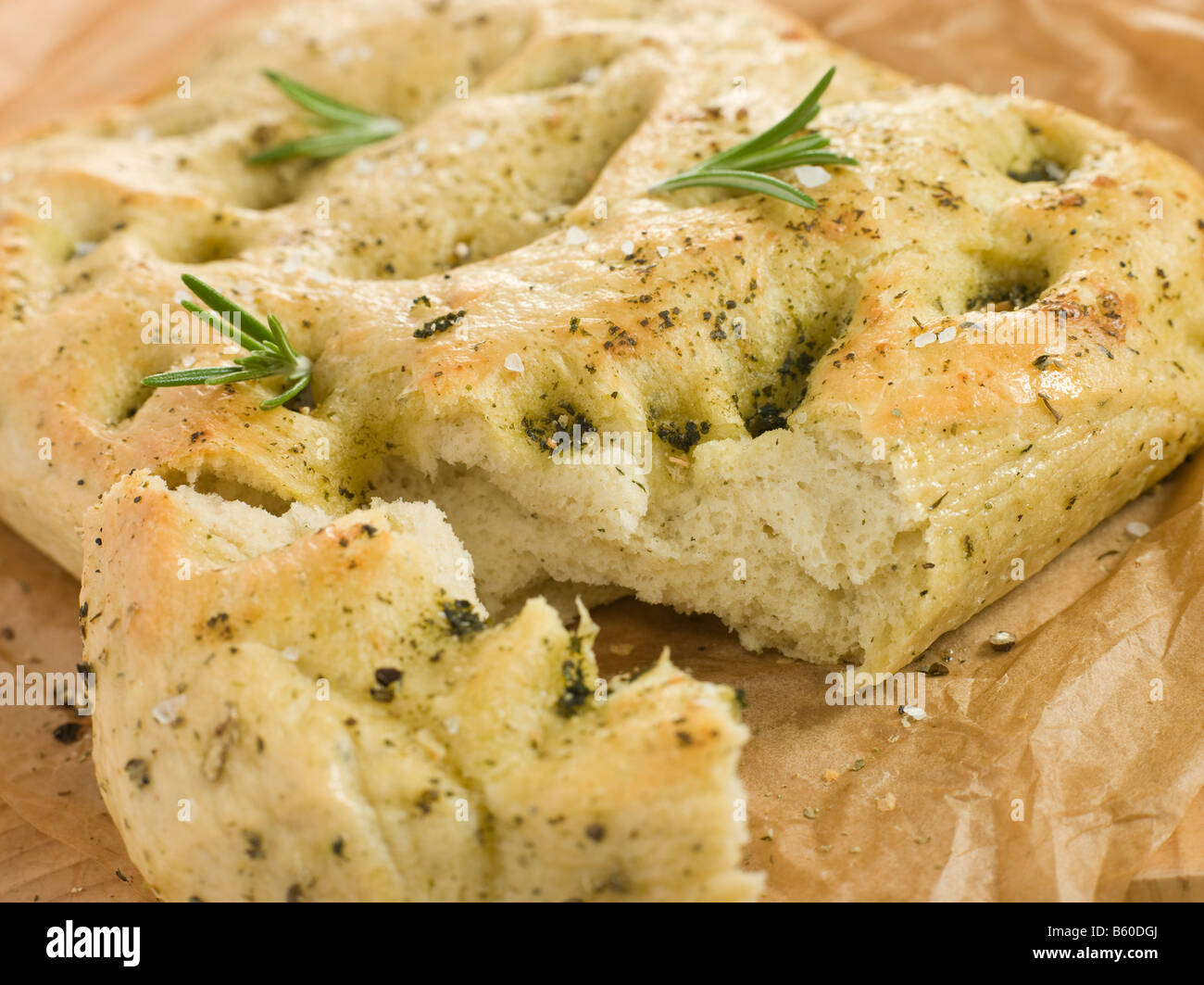 Foccacia pane Foto Stock