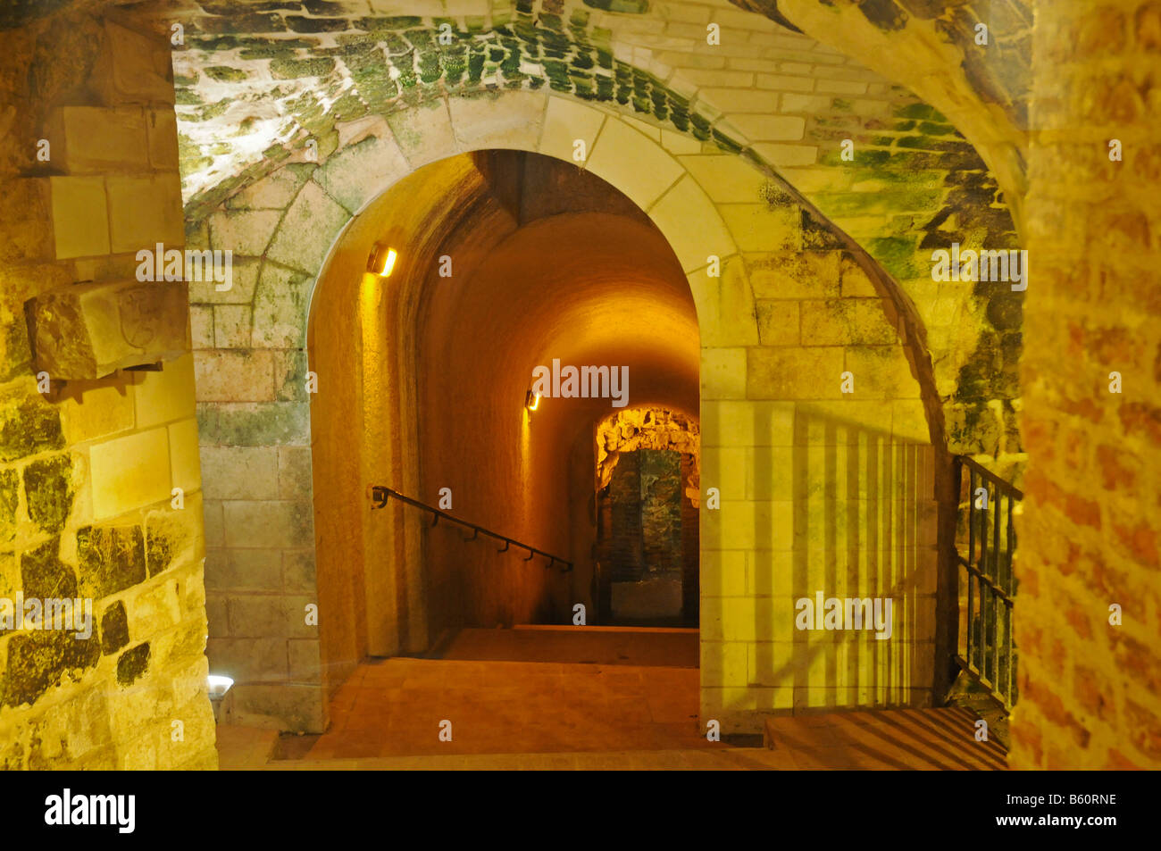 Ingresso, Les Boves, passaggi sotterranei, edificio storico, Arras, Nord Pas de Calais, in Francia, in Europa Foto Stock