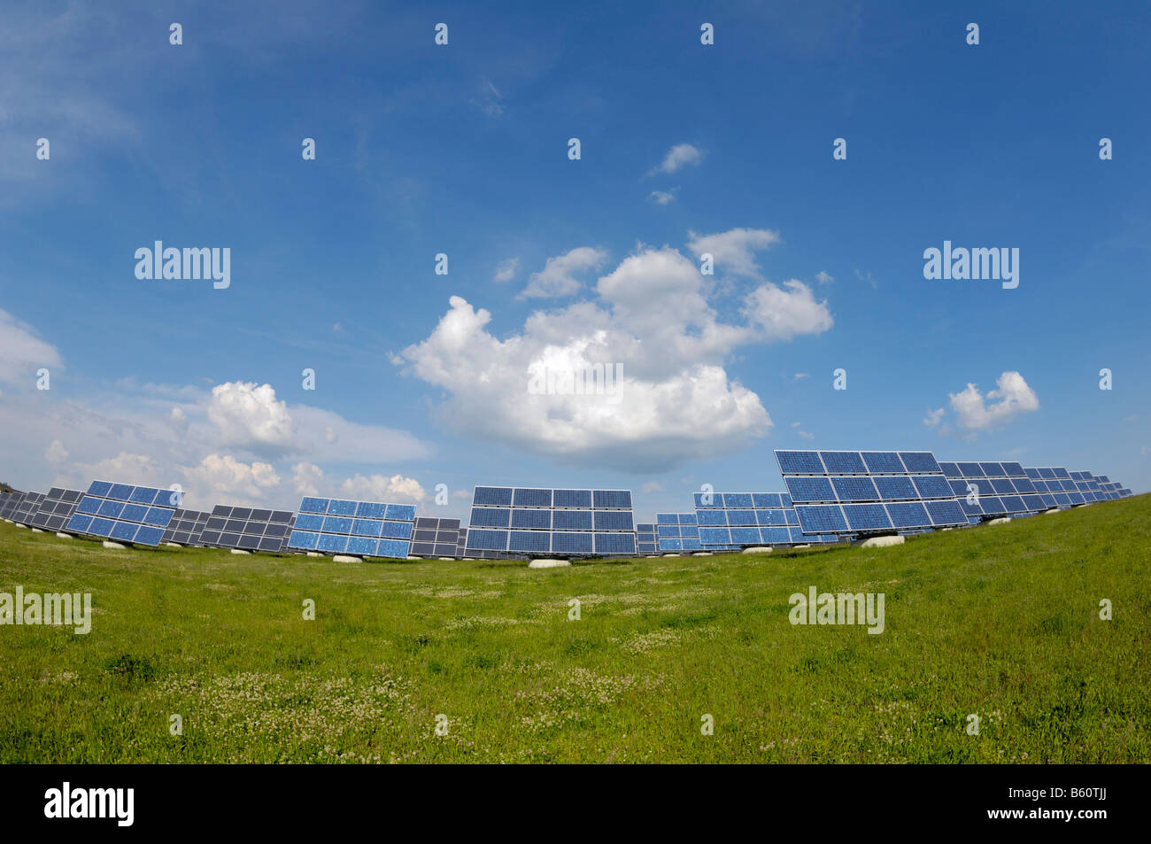 Più grande del mondo di pannello solare campo, vicino Arnstein, Bavaria Foto Stock
