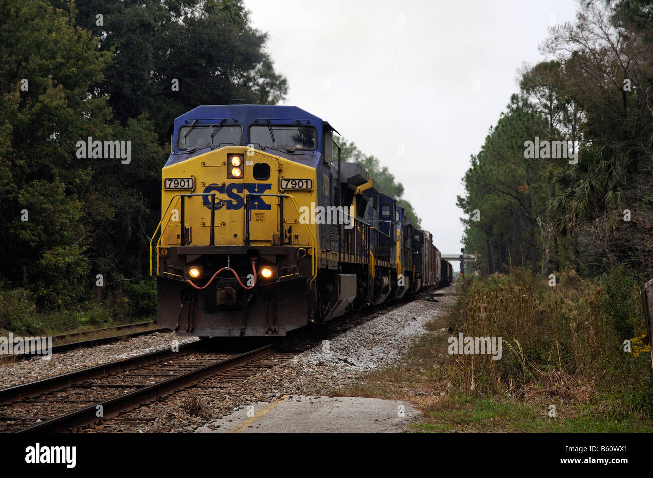 CSX treno merci a DeLand Florida America USA Foto Stock