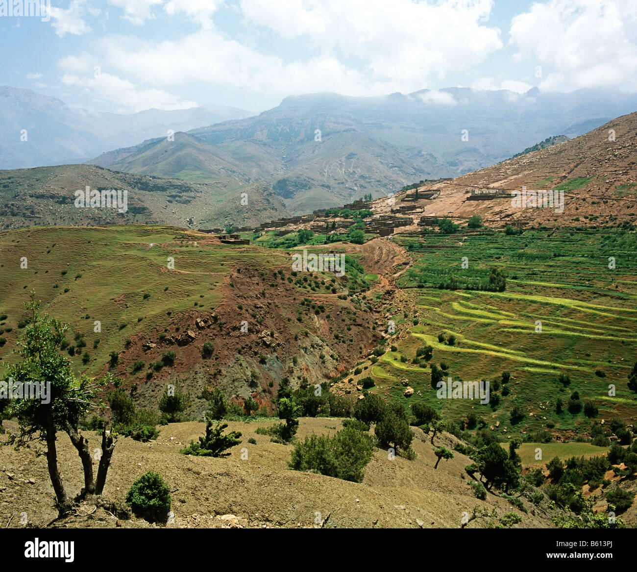 Paesaggio di montagne Atlas Marocco Africa del Nord Foto Stock