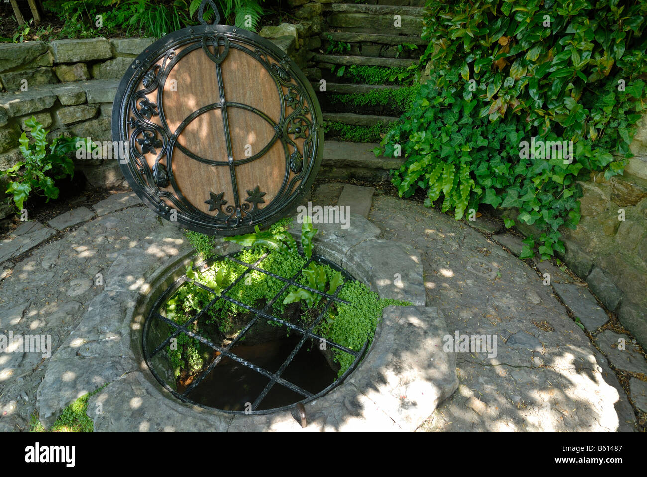 Calice ben, Ley lines, la leggenda di Re Artù, Glastonbury, Mendip, Somerset, Inghilterra, Gran Bretagna, Europa Foto Stock