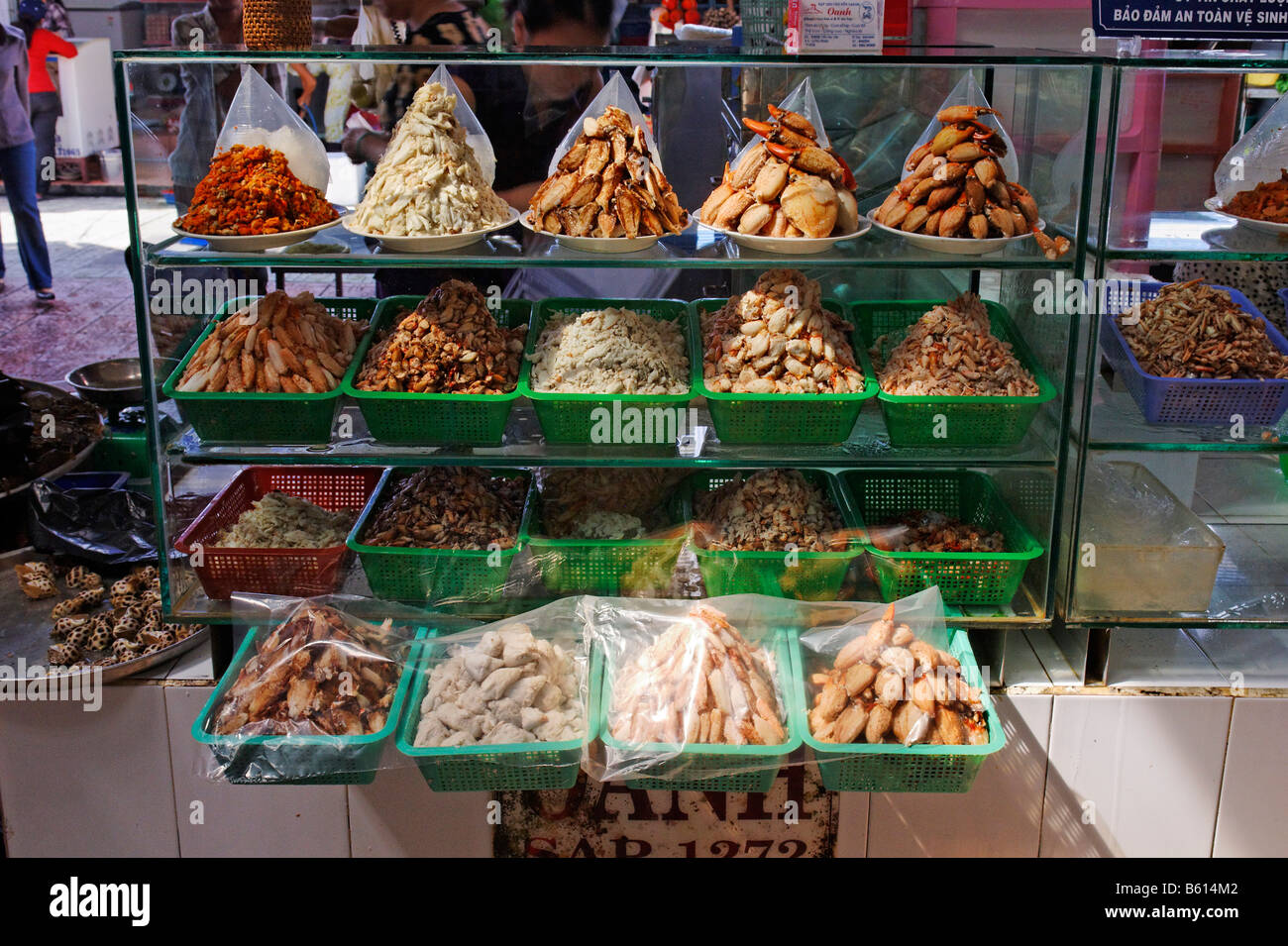 Frutti di mare in un mercato di Saigon, a Ho Chi Minh City, Vietnam Asia Foto Stock