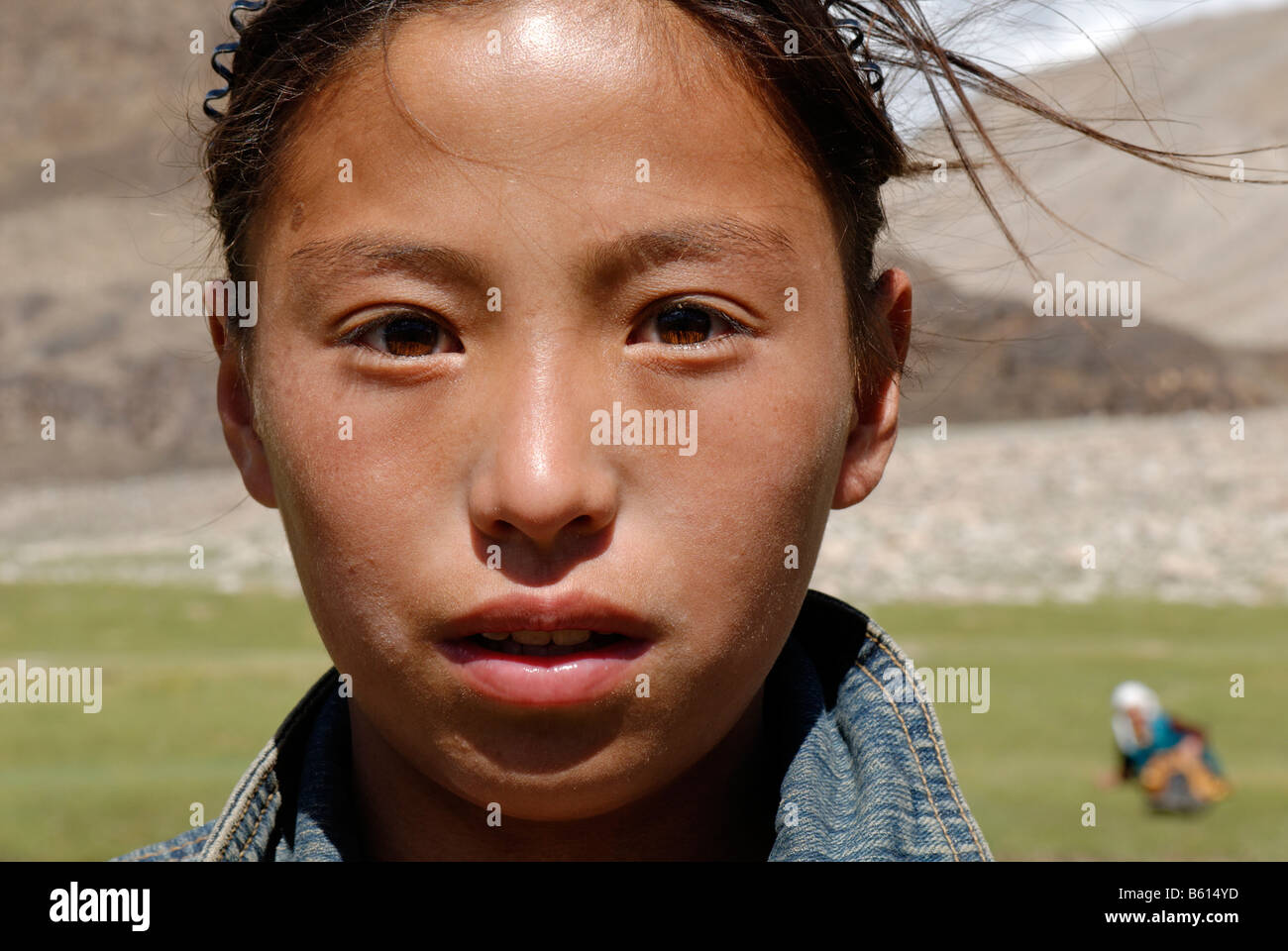 Il kazako, ragazza mongola, Kazakistan, Mongolia, Asia Foto Stock