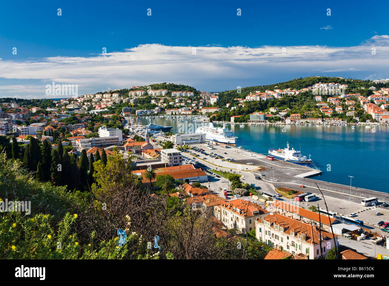 Porto di Dubrovnik, Ragusa, Dubrovnik-Neretva, Dalmazia, Croazia, Europa Foto Stock