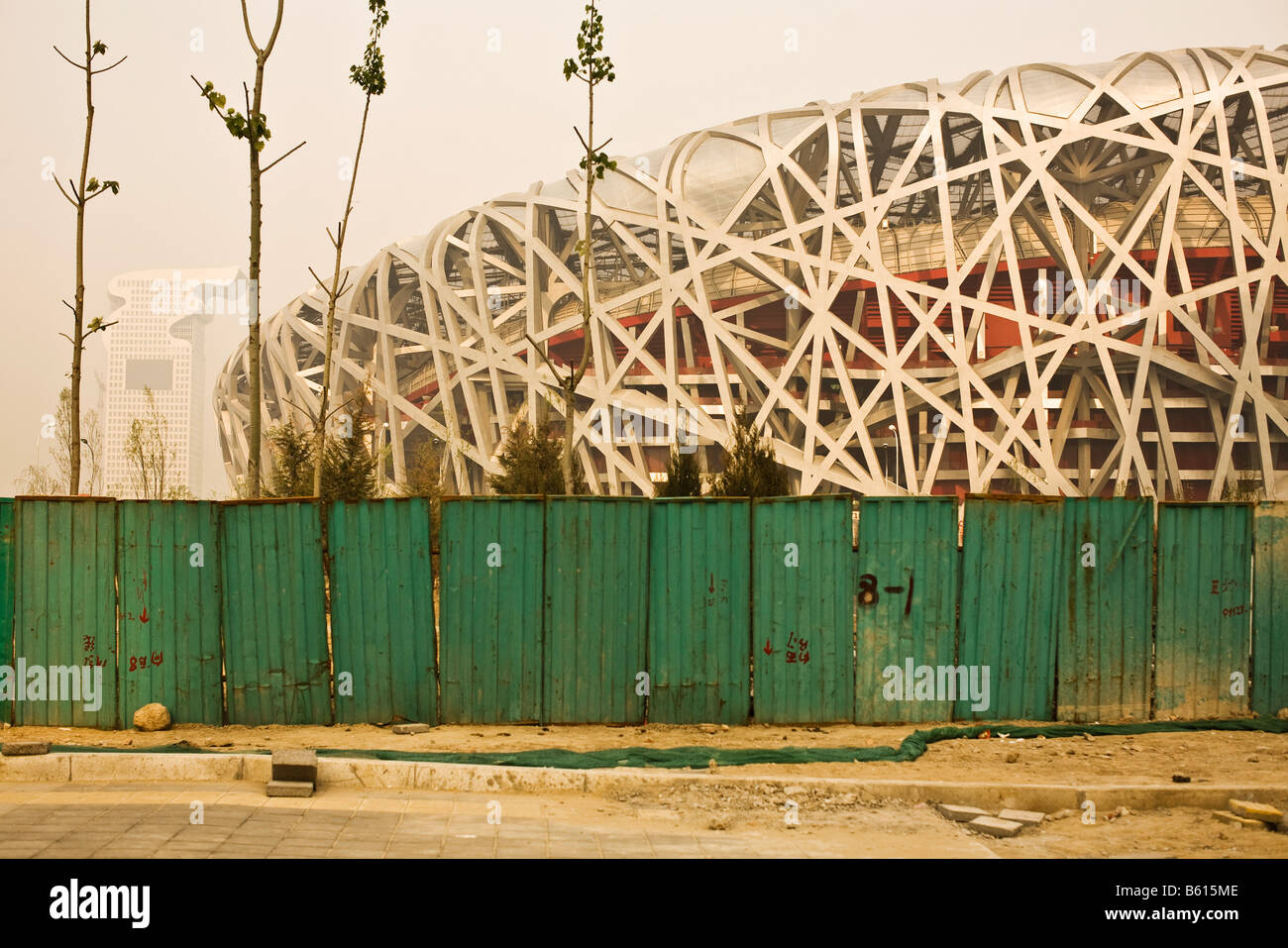 Stadio Nazionale di Pechino progettato dall architetto Herzog de Meuron a Beijing in Cina nel mese di aprile 2008 Foto Stock