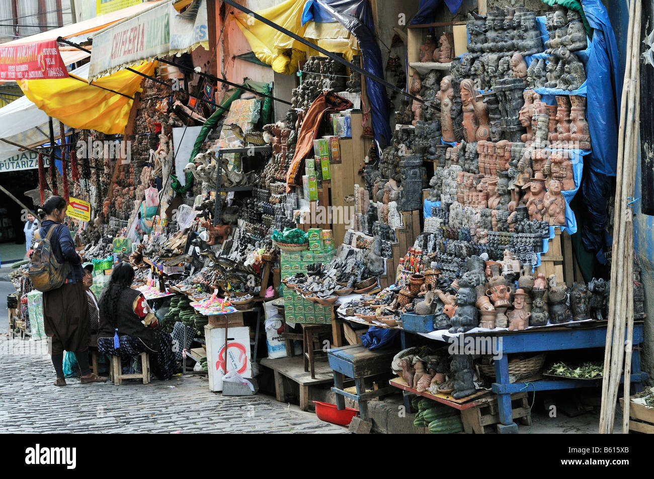 Strega stallo, La Paz, Bolivia, Sud America Foto Stock