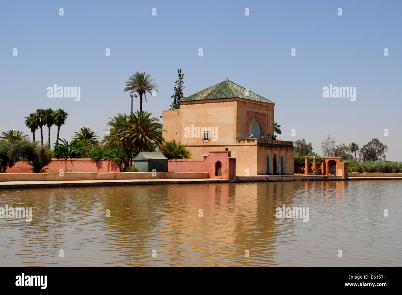Saadier-Palais in Giardini Menara, Marrakech, Marocco, Africa Foto Stock