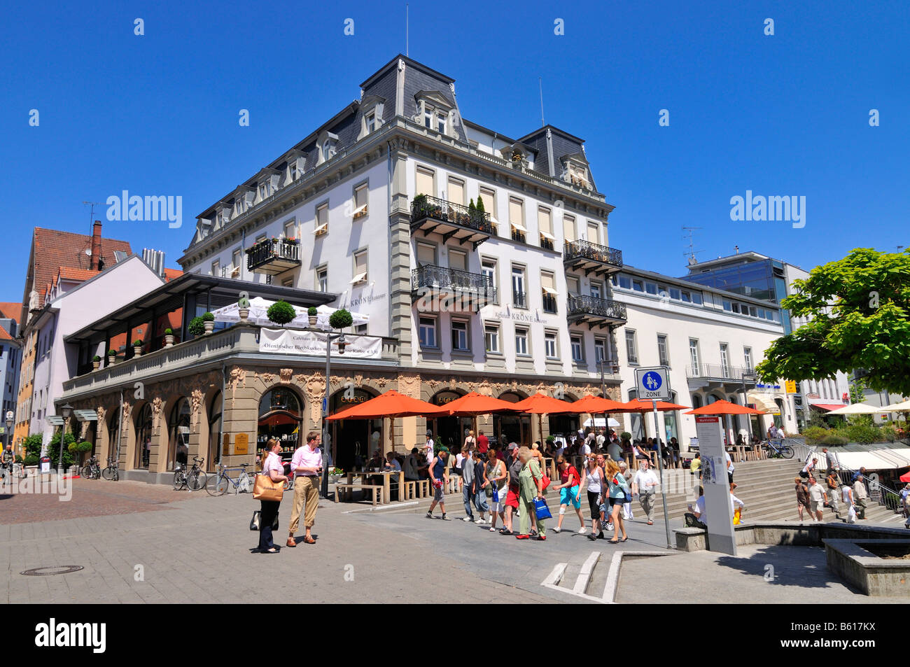 Kaffeehaus Krone o Coffee House Krone, sulla zona pedonale di Costanza, Baden-Wuerttemberg Foto Stock