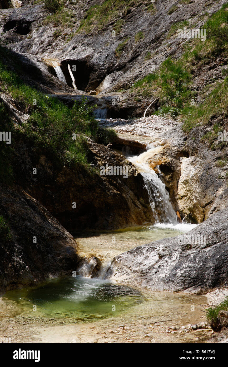 Cascata, Aschau Stream, Aschau Gorge, Berchtesgadener Land, Alta Baviera Foto Stock