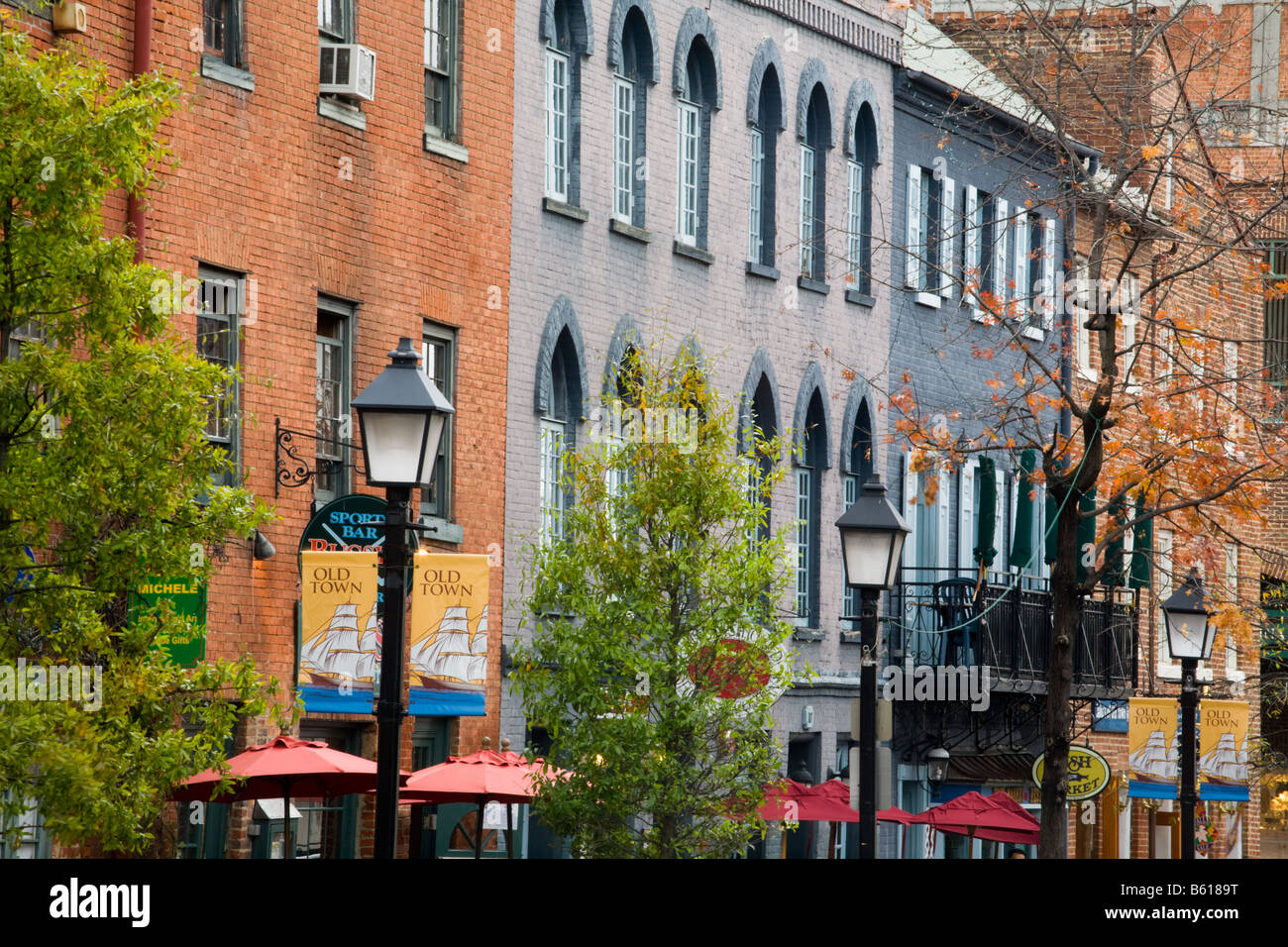 King Street, Old Town, Alexandria, Virginia, Stati Uniti. Foto Stock